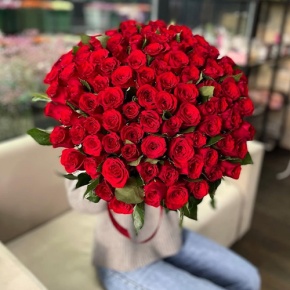Букет "Классический" из 101 красной розы Кения (60 см) в Краснознаменске