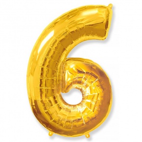 Шар гелиевый цифра 6 (40х102 см) в Краснознаменске