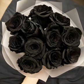 Букет "Черная королева" из 11 черных роз Эквадор (60 см) в Краснознаменске