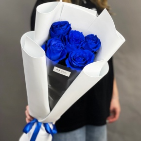 Букет из 5 синих роз Эквадор в Краснознаменске
