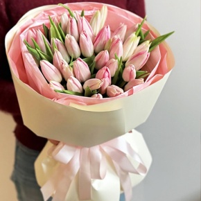 Букет из 35 розовых тюльпанов в Краснознаменске