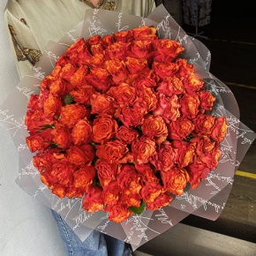 Букет 75 огненных роз (40 см) в Краснознаменске