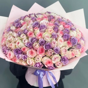 Букет из 101 розы нежный микс (40 см) в Краснознаменске