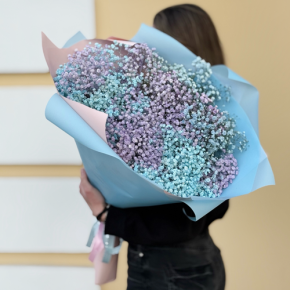 Букет "Радуга" из 15 гипсофил в Краснознаменске