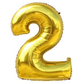 Шар гелиевый цифра 2 (40х102 см) в Краснознаменске