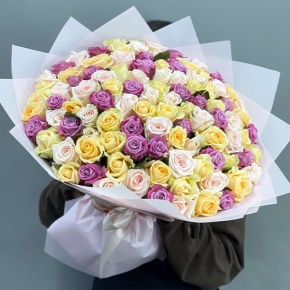 Букет "Желаю тебе" из 101 розы микс (50 см) в Краснознаменске