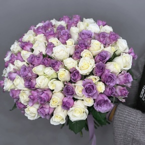 Букет "Фиолетовый микс" из 101 розы (40 см) в Краснознаменске