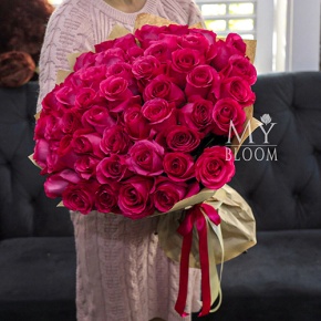 Букет 51 роза Эквадор Пинк Флоид (60 см) в Краснознаменске