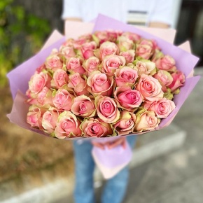 Букет 51 роза Бэлла Роса (40 см) в Краснознаменске