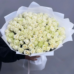 Букет "Лебединая верность" из 101 белой розы (60 см) в Краснознаменске