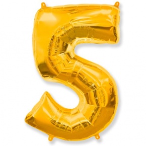 Шар гелиевый цифра 5 (40х102 см) в Краснознаменске