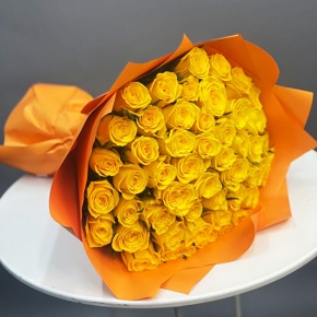 Букет "Солнце взойдет" из 51 лимонной розы (40 см) в Краснознаменске