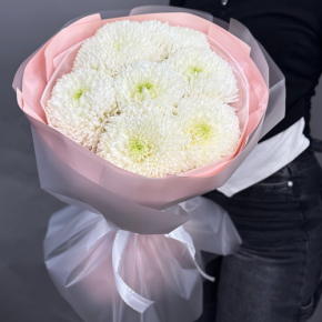 Нежный букет из 7 хризантем Магнум в Краснознаменске