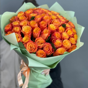 Букет из 71 огненной розы (40 см) в Краснознаменске