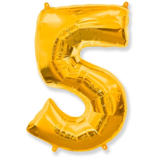 Шар гелиевый цифра 5 (40х102 см) в Краснознаменске