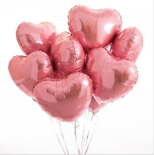 Сердце розовое фольгированный шар с гелием (45 см) в Краснознаменске