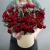 Композиция в шляпной коробке "Амур" из кустовых пионовидных роз в Краснознаменске