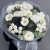 Букет "Белоснежная нежность" из георгин, брассики, хризантем Ньютон, эрингиума и гербер в Краснознаменске